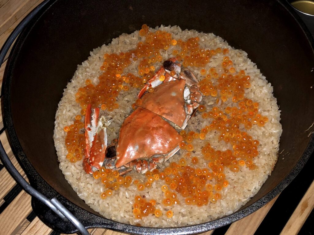 蟹といくらの炊き込みご飯